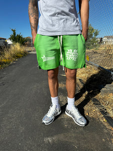 Lime Green Washed Shorts