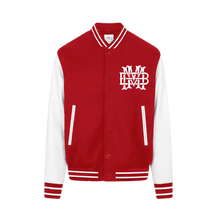 Load image into Gallery viewer, BMM Logo Red Letterman Jacket
